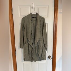 Green long jacket